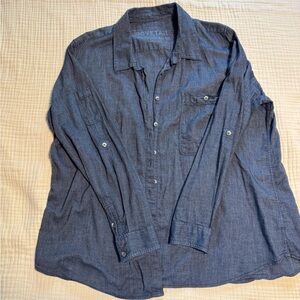 Women's Blue Button Down Shirt